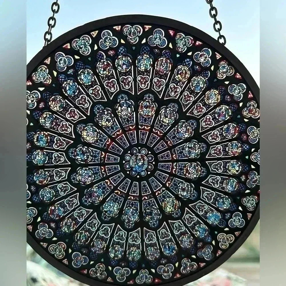Notre dame window suncatcher Vintage art glass - Picture 4 of 5